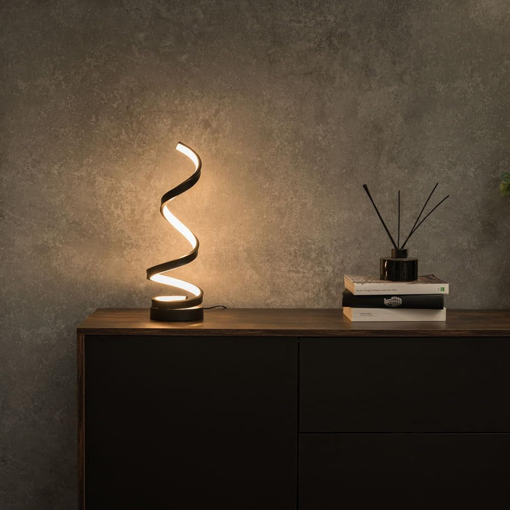 | Matt Black Twist Table Lamp with Integrated LED Touch Button | Table Lamps, Home Décor & Improvement Essential