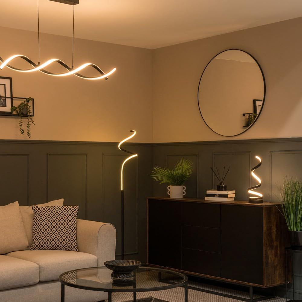 | Matt Black Twist Table Lamp with Integrated LED Touch Button | Table Lamps, Home Décor & Improvement Essential