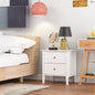 Bedside Table Night Chest of Drawers Bedside Table Bedside Cabinet with 2 Drawers White from Wood Bedside Box Bedroom 50X40X55.5Cm