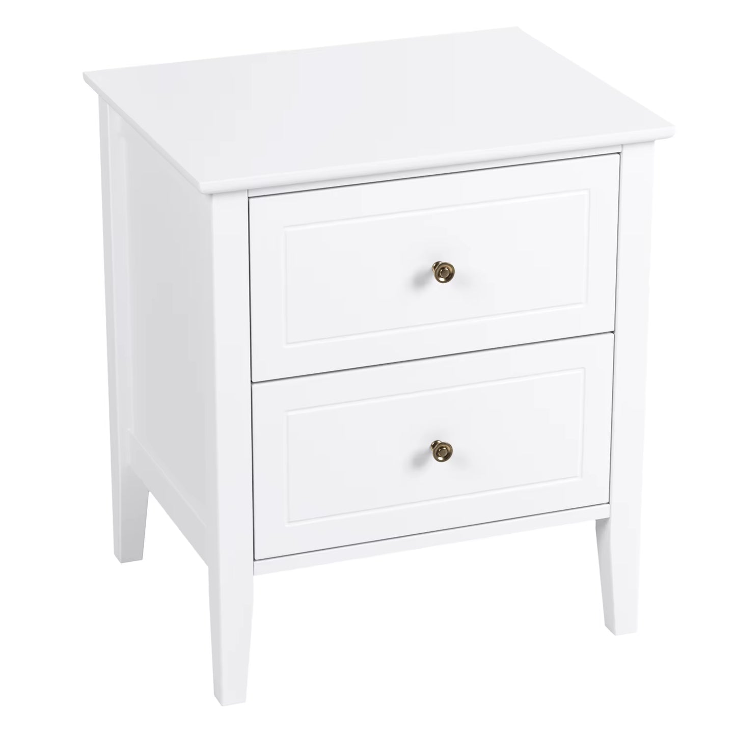 Bedside Table Night Chest of Drawers Bedside Table Bedside Cabinet with 2 Drawers White from Wood Bedside Box Bedroom 50X40X55.5Cm