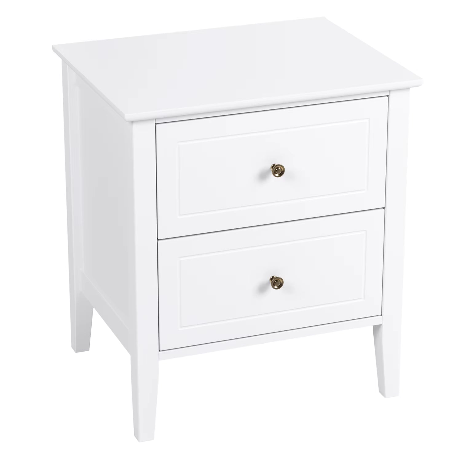 Bedside Table Night Chest of Drawers Bedside Table Bedside Cabinet with 2 Drawers White from Wood Bedside Box Bedroom 50X40X55.5Cm