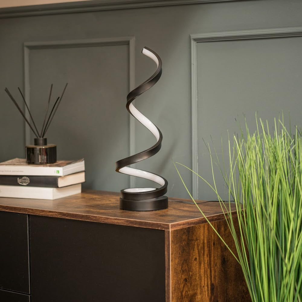 | Matt Black Twist Table Lamp with Integrated LED Touch Button | Table Lamps, Home Décor & Improvement Essential
