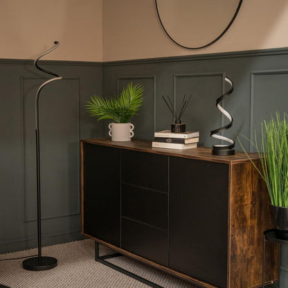 | Matt Black Twist Table Lamp with Integrated LED Touch Button | Table Lamps, Home Décor & Improvement Essential